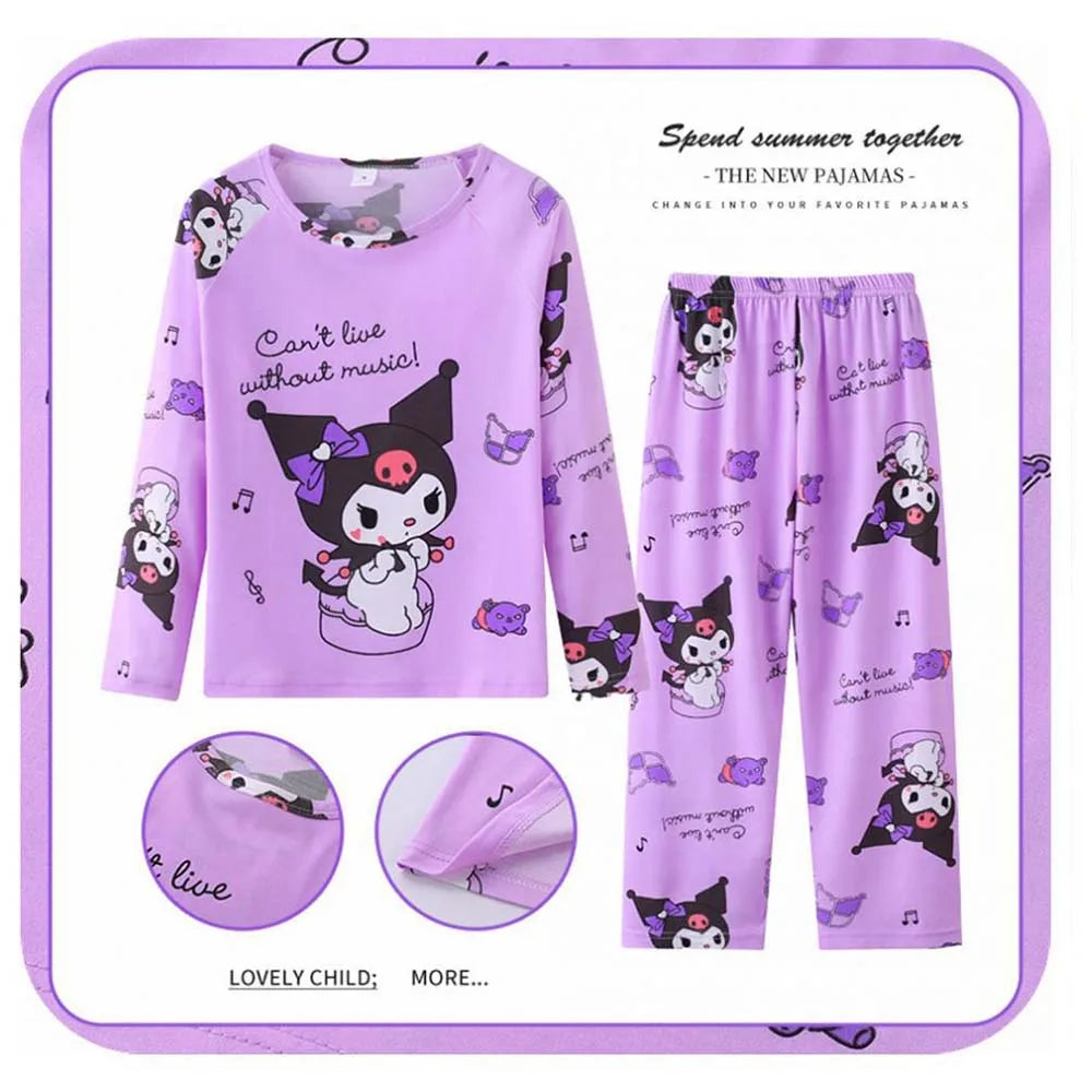 New Pajamas Boys Girls Pajamas Stitch Clothing Sets Kids Long Sleeve +Pant 2 Pieces Children Home Clothing Girl Nightgown Pjs