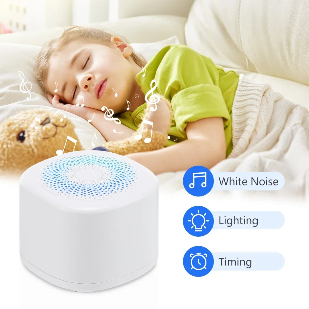 White Noise Machine 10 Soothing Sounds Sleep Sounds Machine with Night Light Time Rechargeable Sleep Aid Device for Baby Adult
