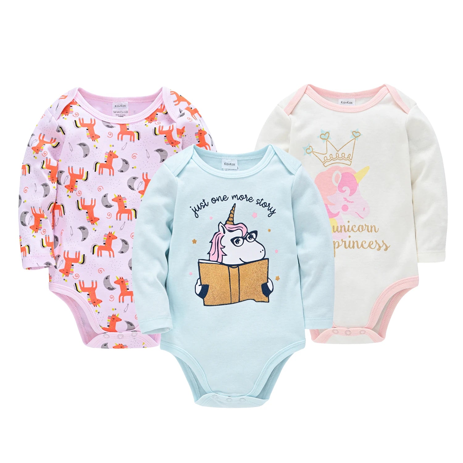 3/6 Pcs/Set  Baby Girls Clothing Set Red Deer Christmas Cute Printing Baby Bodysuit Long Sleeve Kids Rompers Cotton for 3-24M