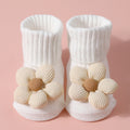 Baby Socks for Girl Anti-Slip Toddler Flower Mid Sock Anti-Slip First Walking Baby Socks 0-12M Knitted Cotton Elastic Tube Socks