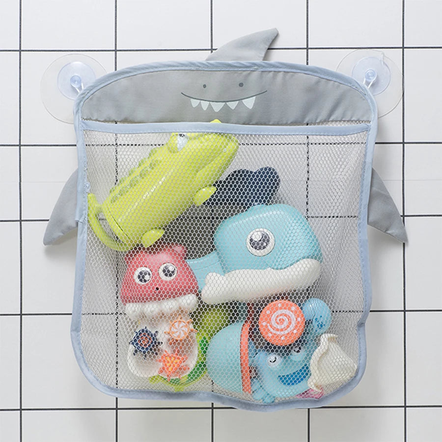 Baby Shower Toy Bathroom Mesh Bag Sucker Design For Bath Toys Kids Basket Cartoon Animal Shapes Cloth Sand Toys Storage Net Bag