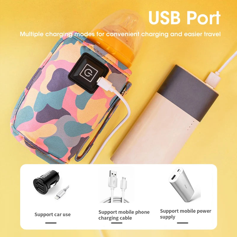 Baby Bottle Warmer Useful USB Plug Bottle Heater Safe Heating Convenient for Beverage Warming Bag Baby Milk Heater