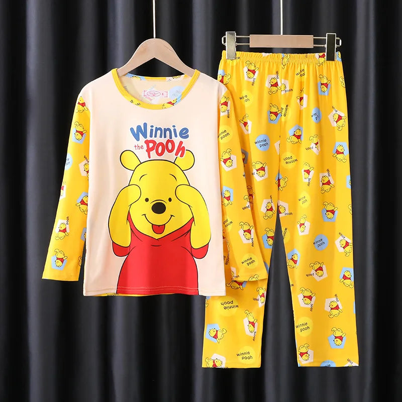 New Pajamas Boys Girls Pajamas Stitch Clothing Sets Kids Long Sleeve +Pant 2 Pieces Children Home Clothing Girl Nightgown Pjs