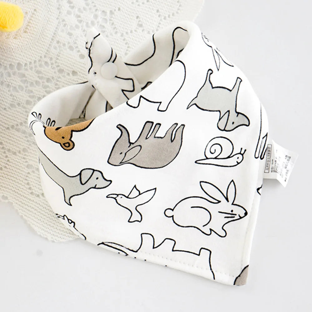 Baby Bibs Cotton Cute Animal Print Saliva Towel Bandana Bibs Newborn Teething Drooling Bib Unisex Feeding Apron For Boy Girl