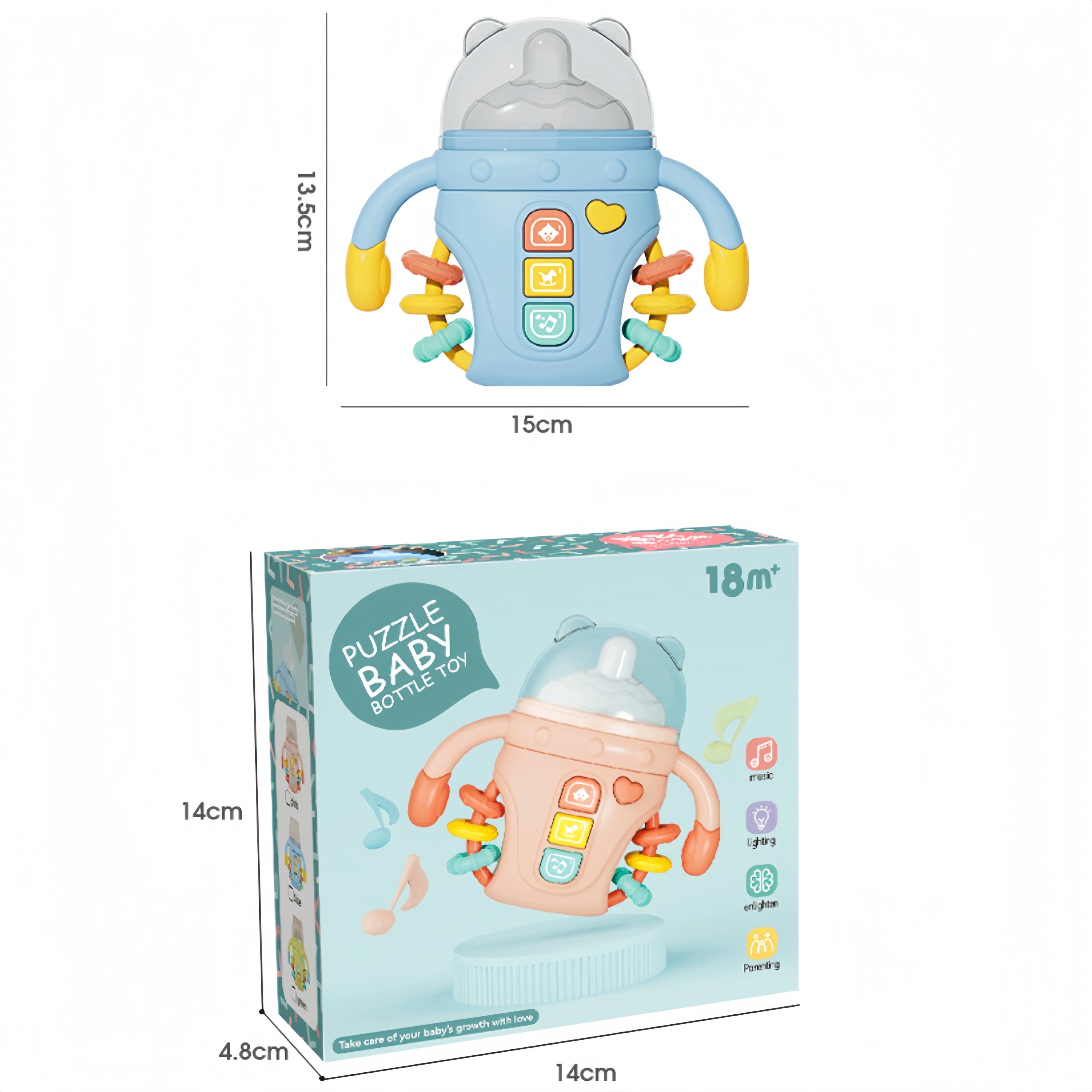 Electronic baby bottle-shaped toys/rattle toys/musical toys, songs/English words, suitable for babies over 18 months old, birthd
