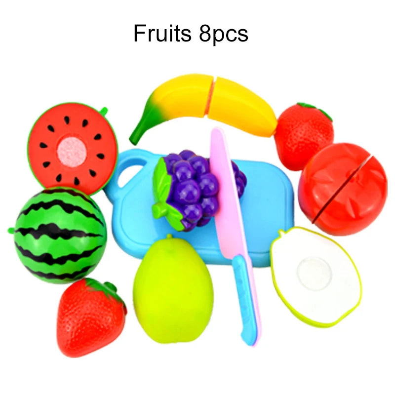 Children Pretend Goodies Play Simulated Kitchen Toys Plastic Cutting Food Kids Toy Object Cognition Boys Girl Birthday Gifts TMZ