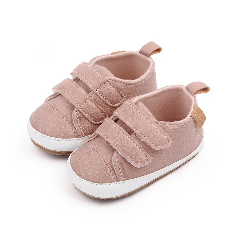 Baby shoes,Spring and Autumn baby shoes 0-1 year old baby shoes Double Velcro casual soft sole non-slip low top toddler shoes