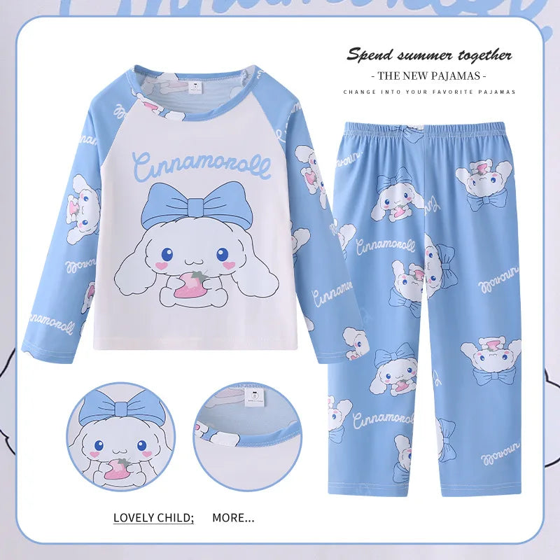 New Pajamas Boys Girls Pajamas Stitch Clothing Sets Kids Long Sleeve +Pant 2 Pieces Children Home Clothing Girl Nightgown Pjs