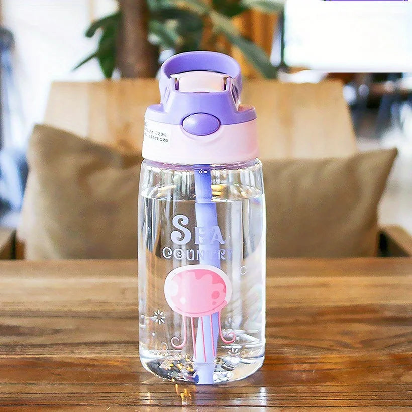 480ML Kids Water Sippy Cup Creative Cartoon Baby Feeding Cup with Straws Leakproof Water Bottle Outdoor Portable Children's Cups