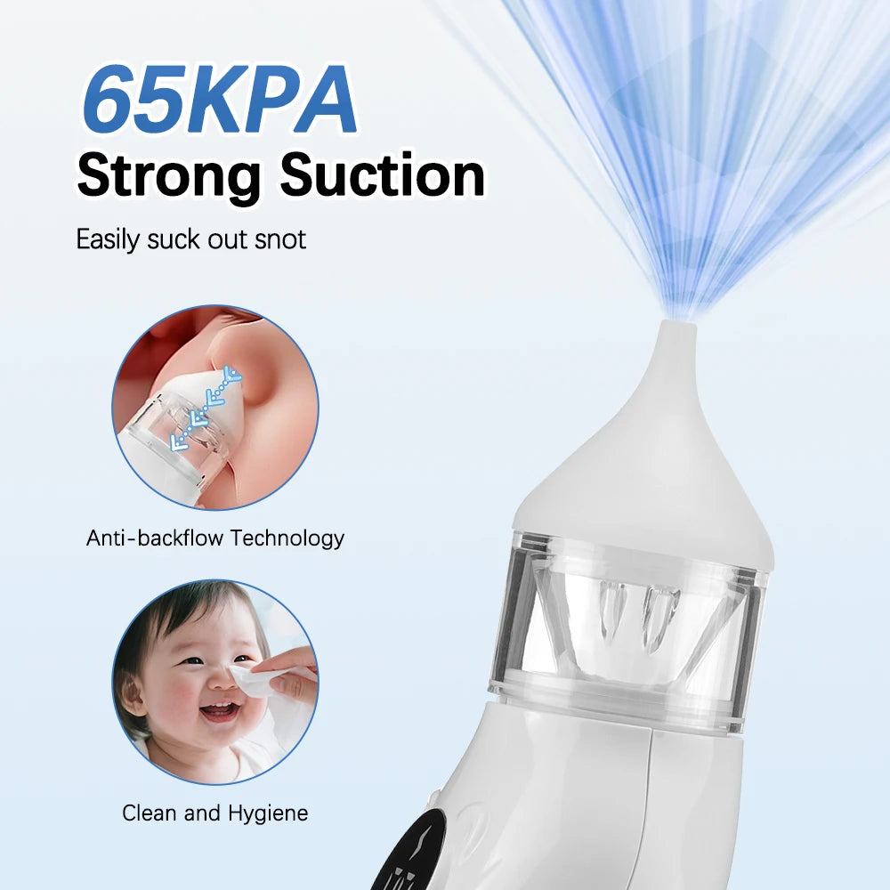 Baby Electric Nasal Aspirator Low Noise 9 Suction Levels Rechargeable Nose Sucker Cleaner Snot Booger Mucus Remover For Infant