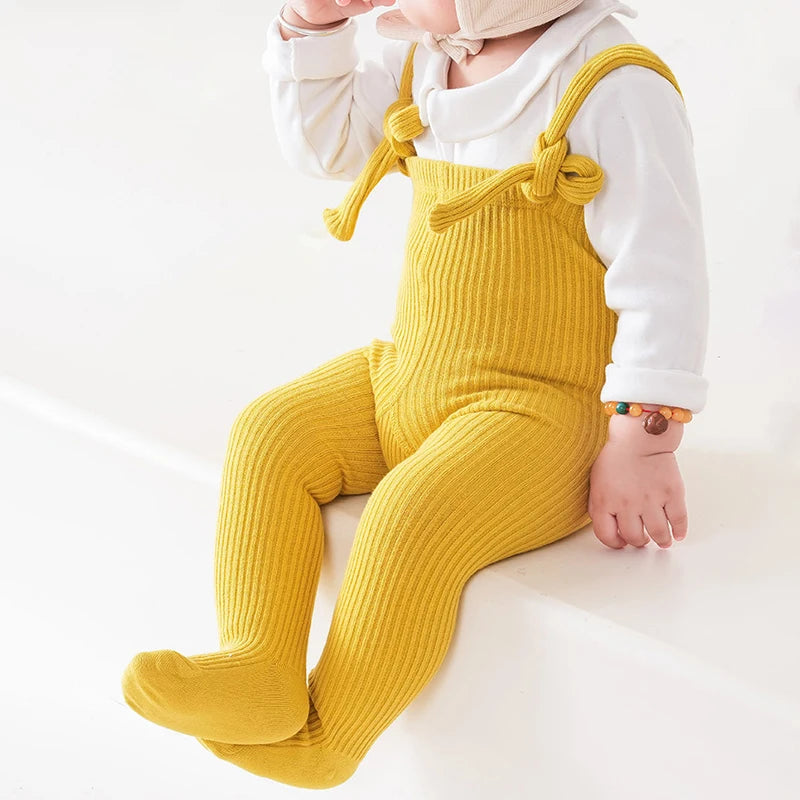 Autumn Baby Pantyhose Socks 0-2Y Infant Suspender Tight Solid Cotton Toddler Knit Stockings Girl Boy Newborn High Waist Leggings