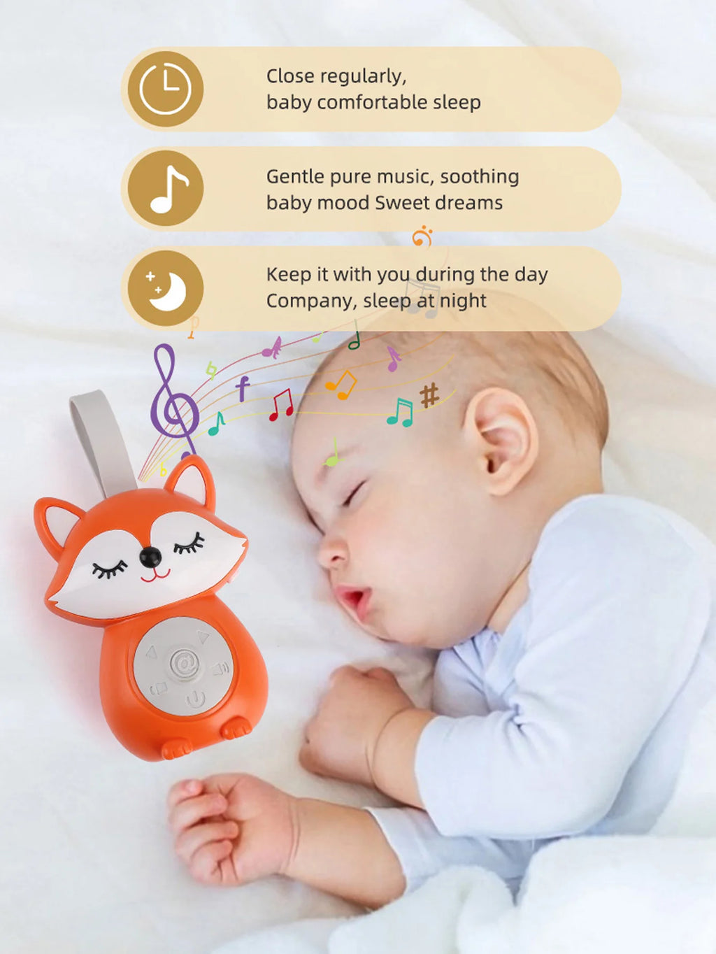 Baby White Noise & Lullaby Sound Machine,Baby Sound Machine,Portable Baby Soother, Stroll & Go, Owl,Portable White Noise Machine