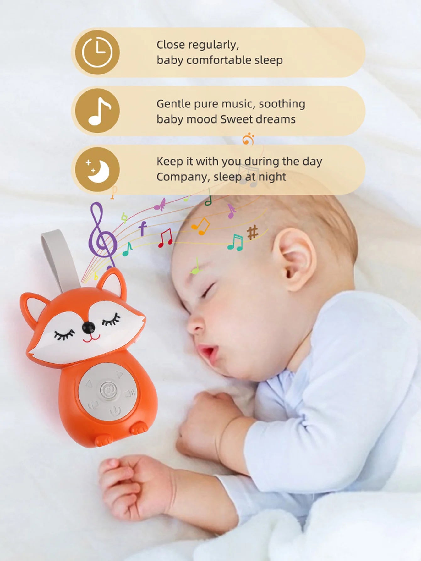 Baby White Noise & Lullaby Sound Machine,Baby Sound Machine,Portable Baby Soother, Stroll & Go, Owl,Portable White Noise Machine