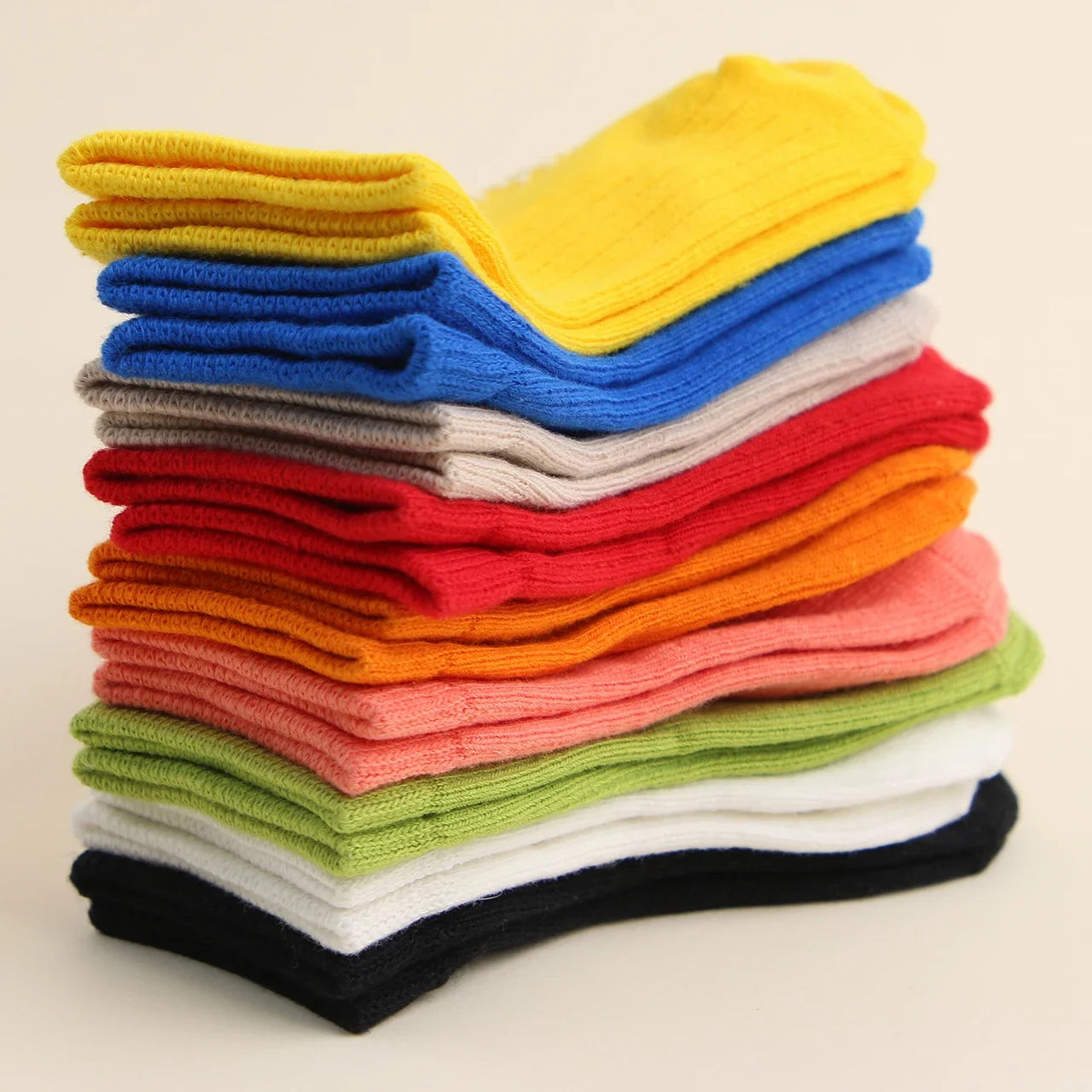 Baby Anti-Slip Socks Spring New Solid Color Newborn Soft Cotton Middle Tube Socks Toddler Kids Indoor Casual Floor Socks