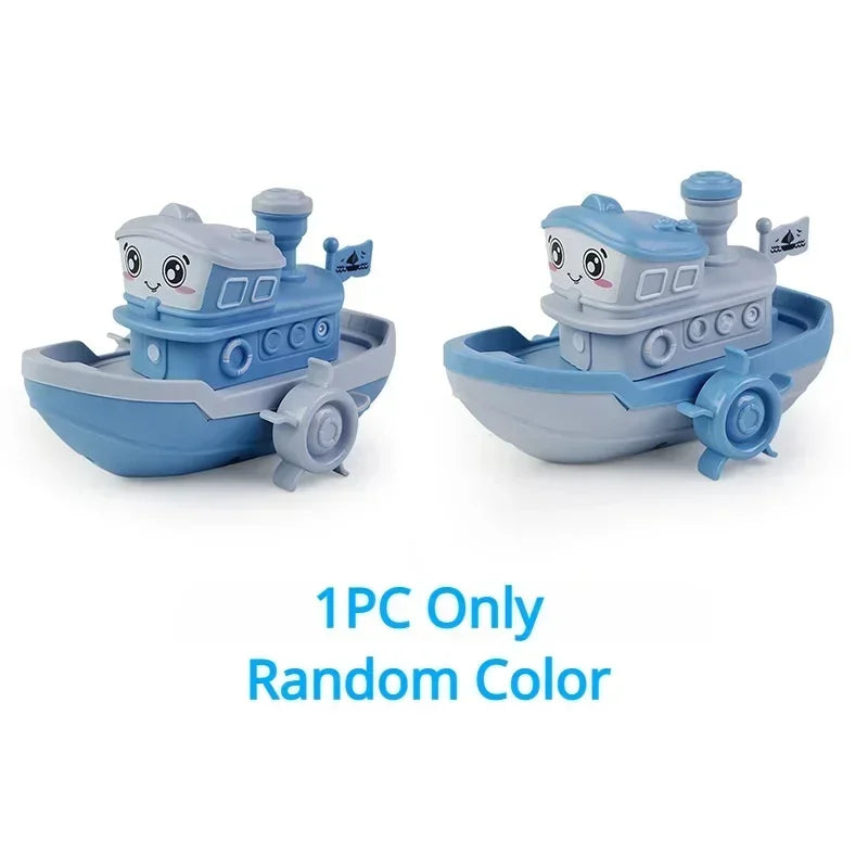 Baby Bath Toys Cute Cartoon Ship Boat Clockwork Toy Wind Up Toy Kids Water Swimming Beach Game for Children Gifts Boys Toys