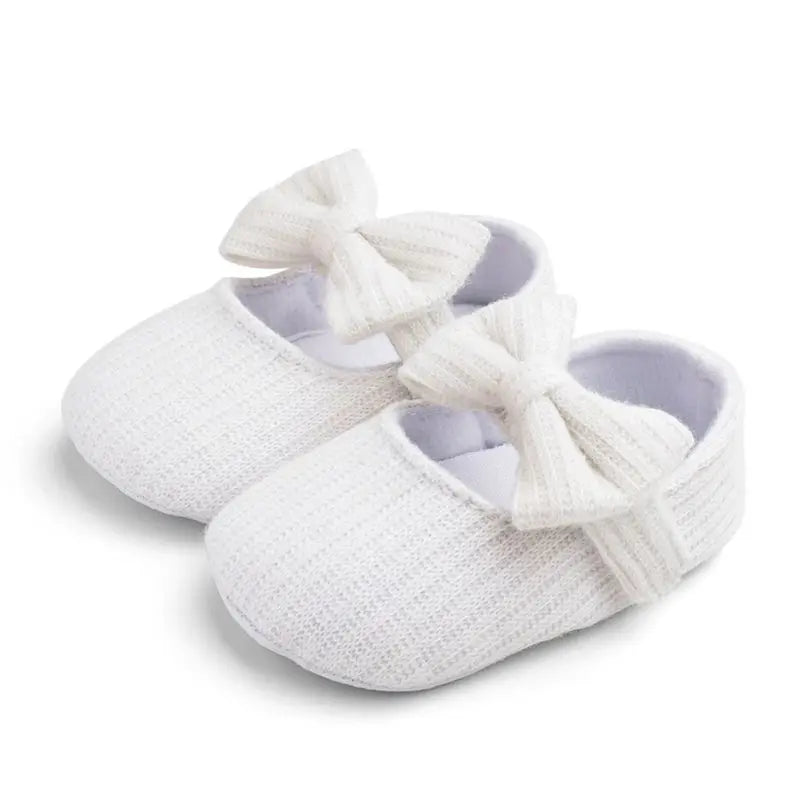 Baby shoes, princess shoes, wool bow baby shoes, soft-soled anti-slip walking shoes