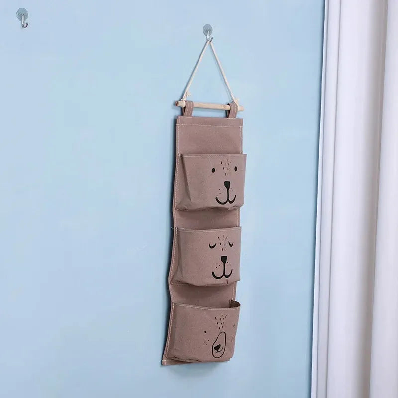 Hanging Storage Bag 3 Pocket Waterproof Hanging Organizer for Dorm Living Room Bathroom Home Fabric Wall Closet Organizer