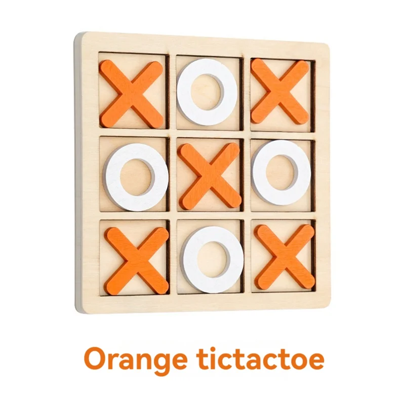 RTSHE-Wooden Board Tic-Tac Toe Game XO Table Game Toy Classical Family Children Puzzle Game Educational Toys
