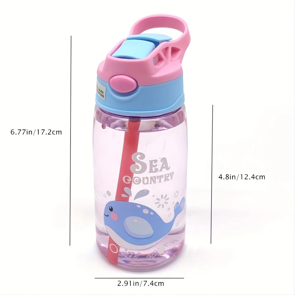 480ML Kids Water Sippy Cup Creative Cartoon Baby Feeding Cup with Straws Leakproof Water Bottle Outdoor Portable Children's Cups