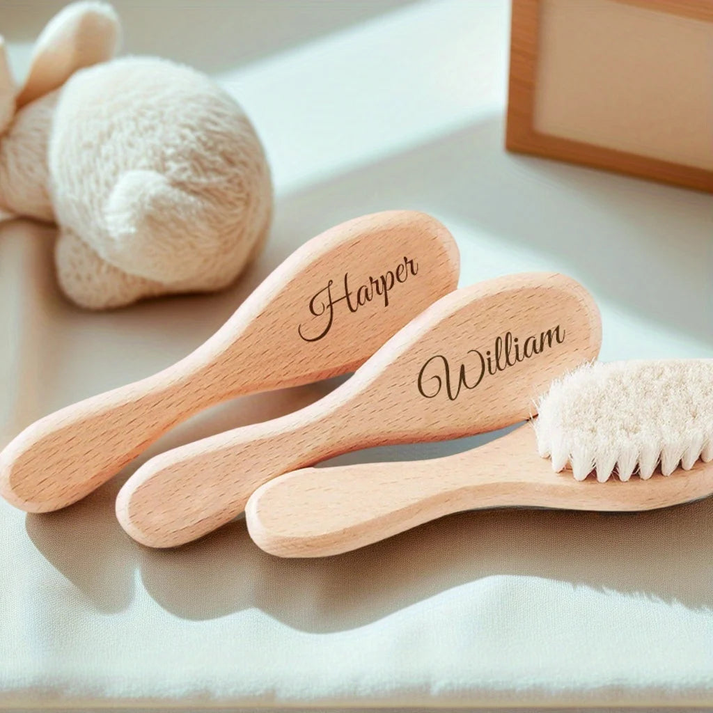1 Personalized Baby Hairbrush Shower Gift Custom Engraved Baby Brush a Keepsake for Newborns The Perfect Present for New Mothers