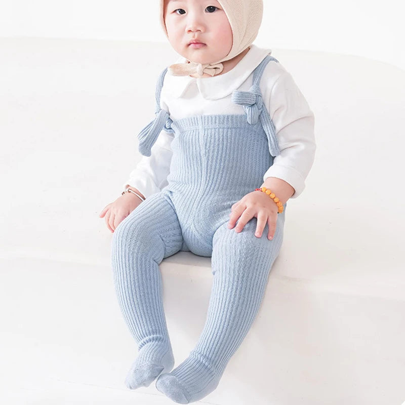 Autumn Baby Pantyhose Socks 0-2Y Infant Suspender Tight Solid Cotton Toddler Knit Stockings Girl Boy Newborn High Waist Leggings