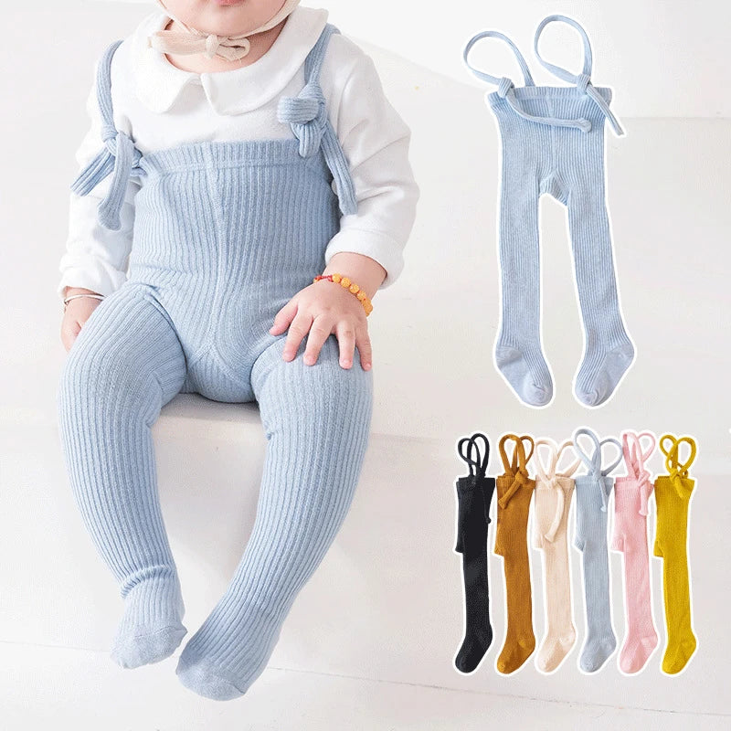 Autumn Baby Pantyhose Socks 0-2Y Infant Suspender Tight Solid Cotton Toddler Knit Stockings Girl Boy Newborn High Waist Leggings