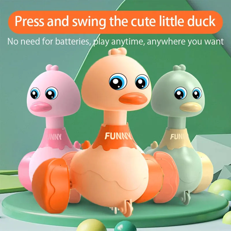 Baby Toy Swing Duck Toy Cartoon Press Vehicles Glide Animal Inertia Pull Back Cars Early Education Toys for Toddlers Boys Girls