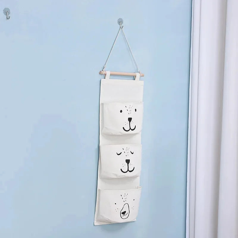 Hanging Storage Bag 3 Pocket Waterproof Hanging Organizer for Dorm Living Room Bathroom Home Fabric Wall Closet Organizer