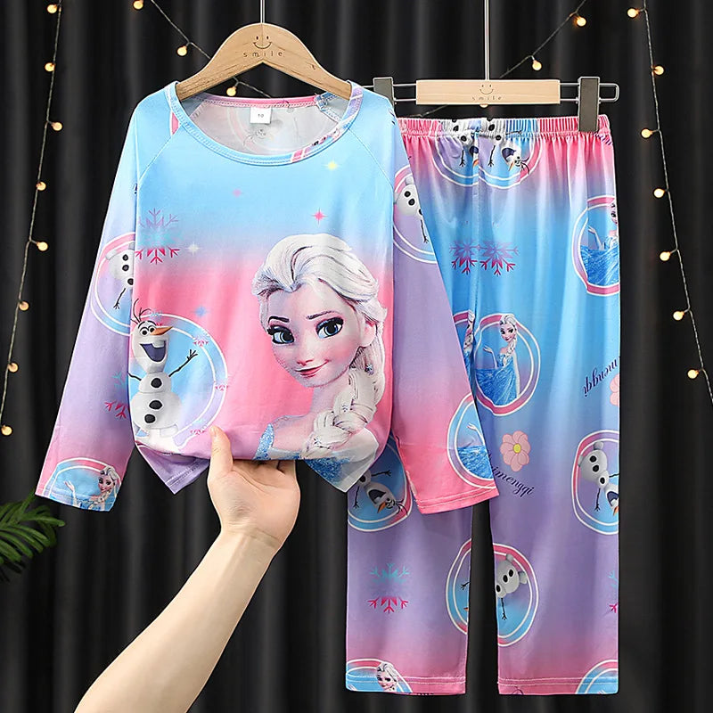 New Pajamas Boys Girls Pajamas Stitch Clothing Sets Kids Long Sleeve +Pant 2 Pieces Children Home Clothing Girl Nightgown Pjs