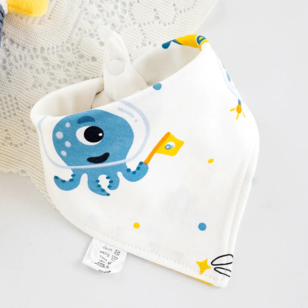 Baby Bibs Cotton Cute Animal Print Saliva Towel Bandana Bibs Newborn Teething Drooling Bib Unisex Feeding Apron For Boy Girl