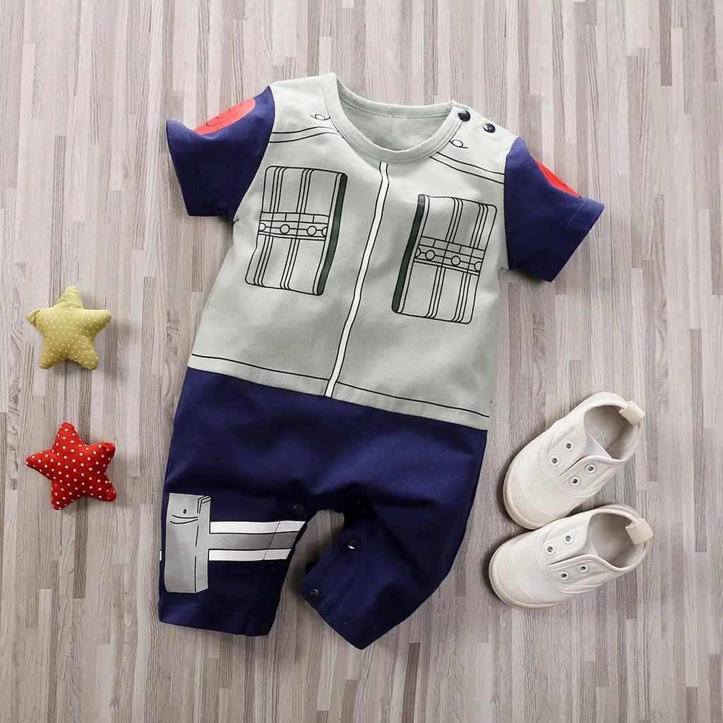Newborn Clothing Handsome Anime Role Play Cotton Comfortable Soft Boys And Girls 0-18 Summer Short Sleeved Baby Jumpsuit