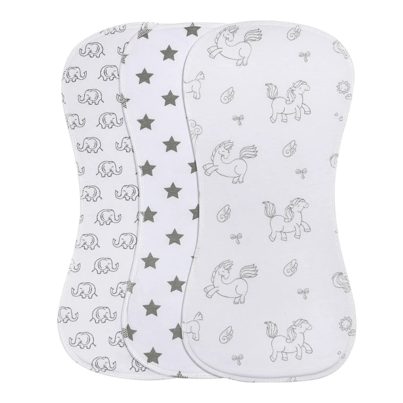 2-Layer Burp Cloth Newborn Bibs Absorbent Baby Feeding Teething Bibs Soft-Cotton Burp Cloths for Babies Baby Shower-Gift