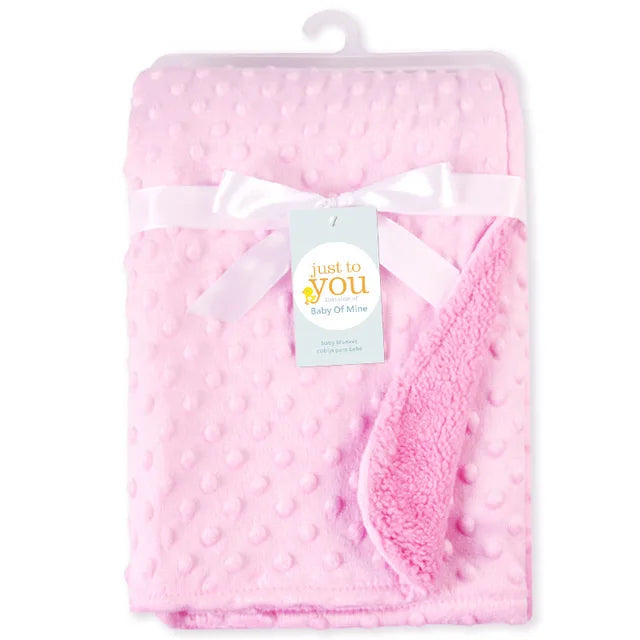 Baby Blanket & Swaddling Newborn Thermal Soft Fleece Blanket Winter Solid Bedding Set Cotton Quilt Infant Bedding Swaddle Wrap