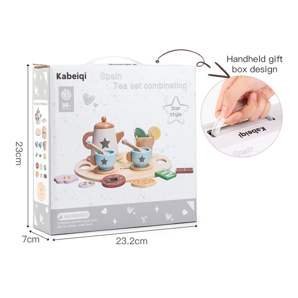 Children's simulation wooden toys, tea set sets, pretend games, baby educational toys, birthday and holiday gifts
