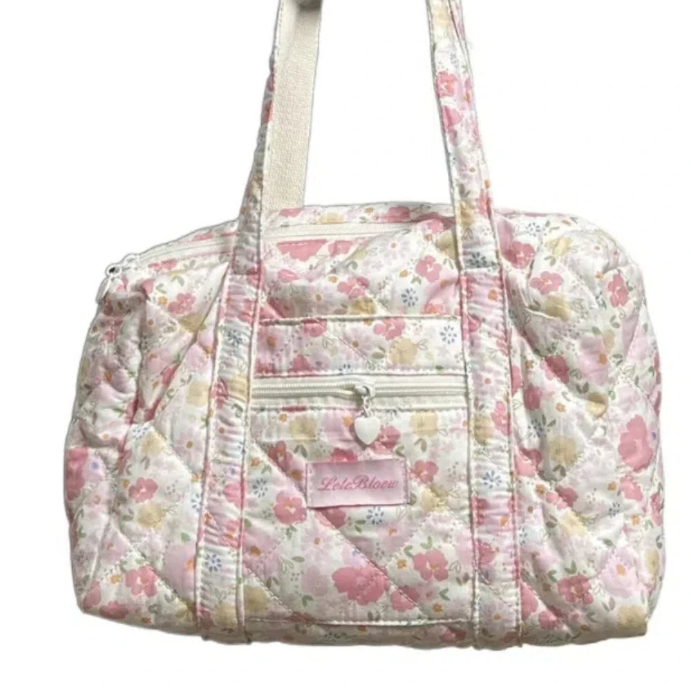 Korean Style Stroller Organizer Bags Flower Multi-pocket Floral Mummy Bag Large Capacity Tote Baby Diaper Organizer Travel