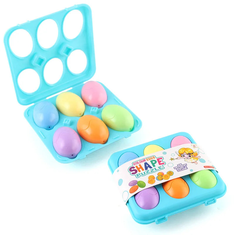 12 Matching Eggs Montessori Sensory Baby Toys Easter Eggs Chicken Colors Shapes Sorter Learning Educational Toy For  Kids Gifts