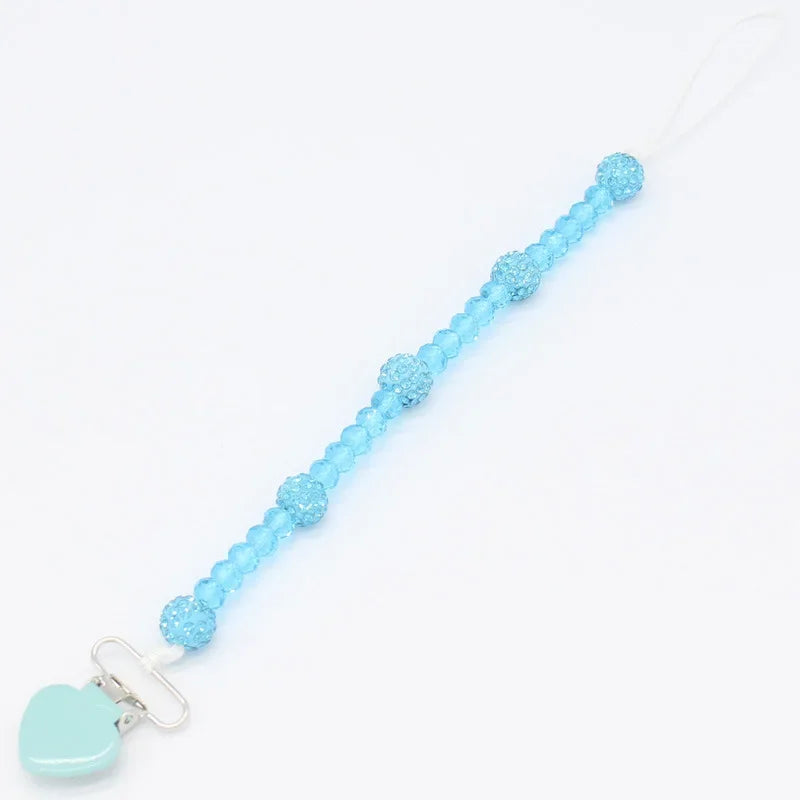Pacifiers for Babies Attache Tetine Baby Teething Pacifier Clip Soother Nipple Chain Holder Universal Pacifier Faux Girl Crystal