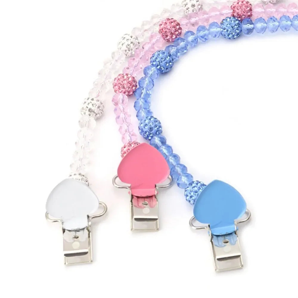 Pacifiers for Babies Attache Tetine Baby Teething Pacifier Clip Soother Nipple Chain Holder Universal Pacifier Faux Girl Crystal
