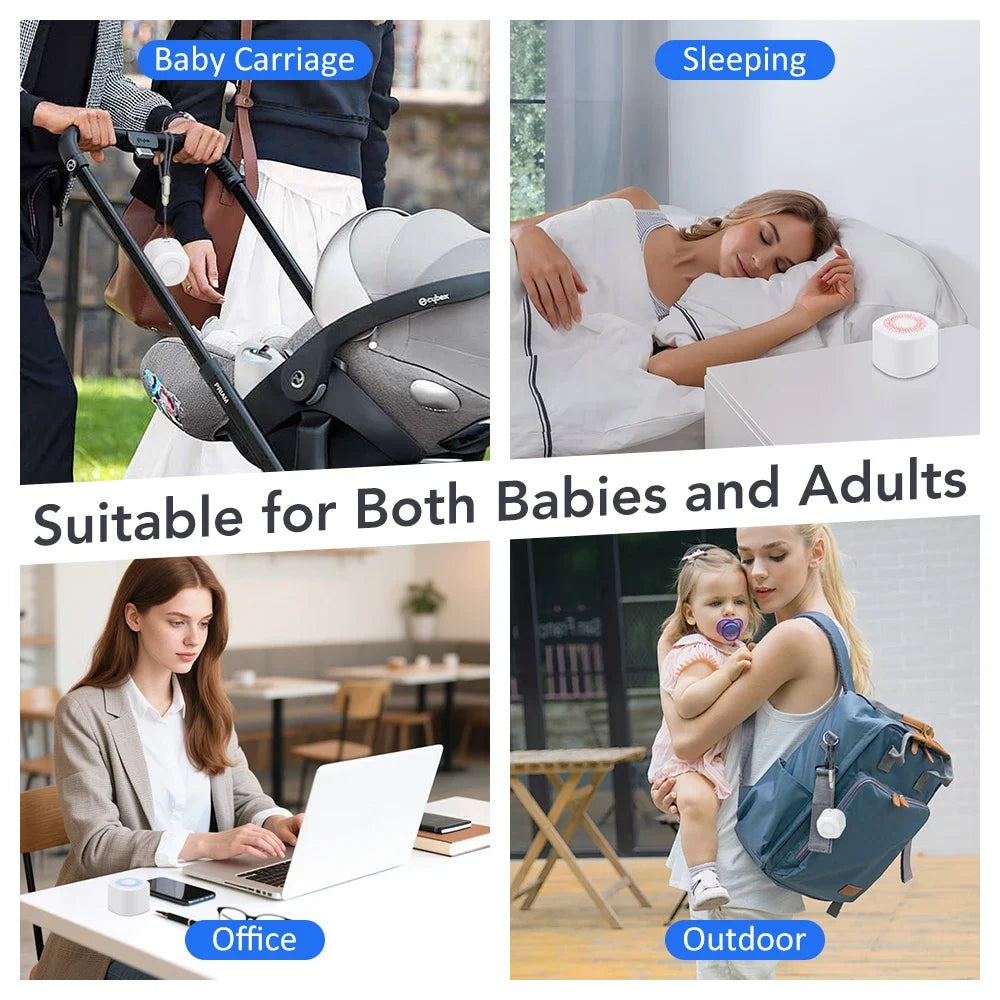 White Noise Machine 10 Soothing Sounds Sleep Sounds Machine with Night Light Time Rechargeable Sleep Aid Device for Baby Adult