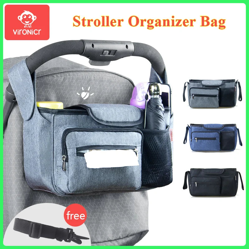 Baby Stroller Bag Organizer Carriage Basket Storage Accessories Diaper Nappy Bag Mummy Travel Bag Large Capacity Multifunctional