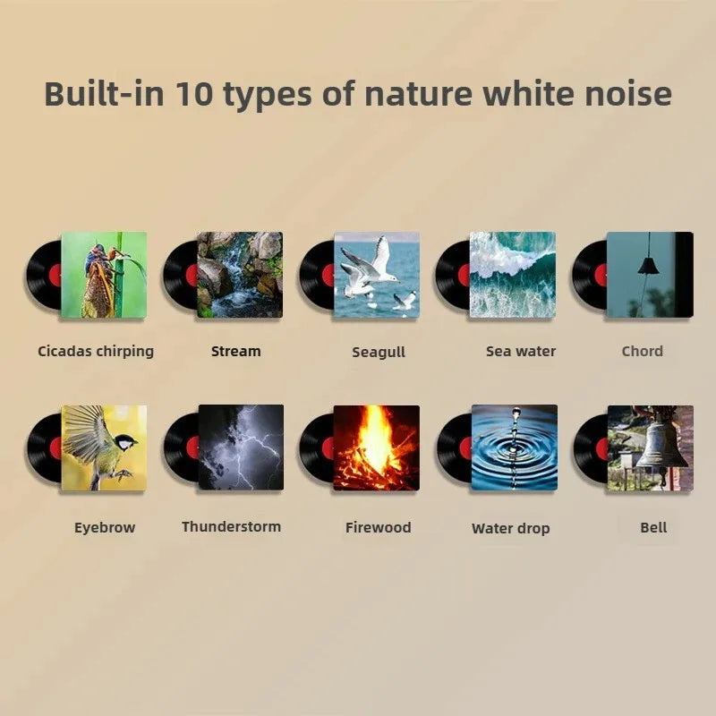 Sleep White Noise Machine with Soothing Sound Touchable Rechargeable LED Night Light Relaxing Audio & Sleep Lamp for Baby.