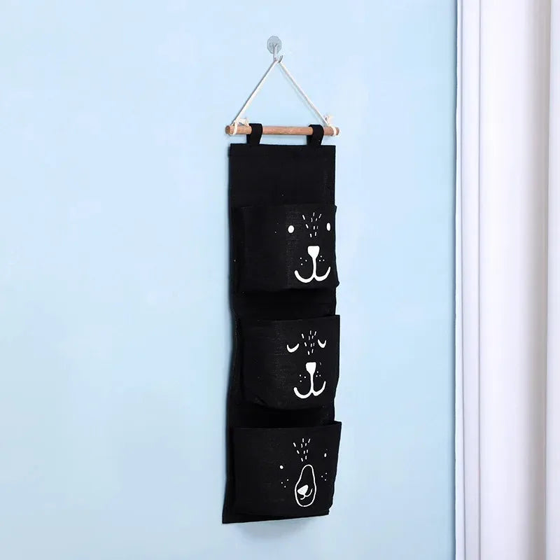 Hanging Storage Bag 3 Pocket Waterproof Hanging Organizer for Dorm Living Room Bathroom Home Fabric Wall Closet Organizer