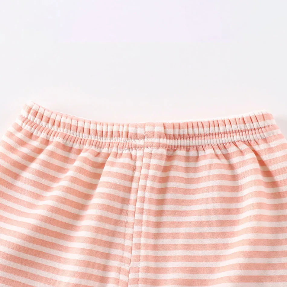 Baby Warm Clothing Set Fleece Lined Children Boys Girls Striped Underwear Sleepwear Set Ideal for Home Pajamas Autumn Winter