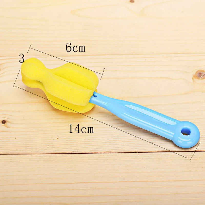 Baby Bottle Cleaning Brush Set Infant Nipple 360° Rotating Clean Sponge Spout Cup Pacifier Straw Brush Kit Bottle Clean Tool Set