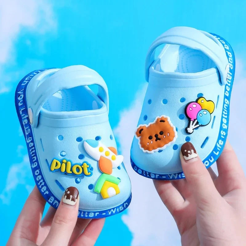 Summer Children Garden Slippers Shoes Boys&Girls Beach Sandal Kids Lightweight Breathable Cute Cartoon Slip Baby Slippers