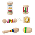 6pcs/set Wooden Musical Instruments Toys, Small Rattle, Sand Hammer, Sand Ball, Shake Bell Kaleidoscope, Griping Practice Toys