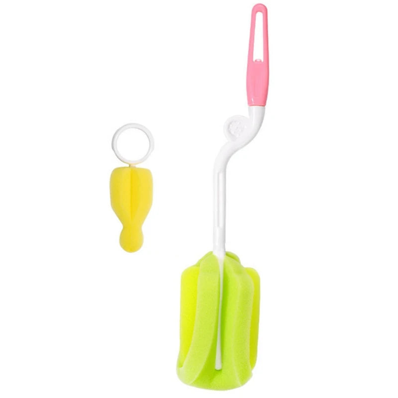 Baby Bottle Cleaning Brush Set Infant Nipple 360° Rotating Clean Sponge Spout Cup Pacifier Straw Brush Kit Bottle Clean Tool Set